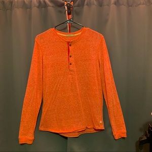 Men’s Small Long Sleeve Orange Henley